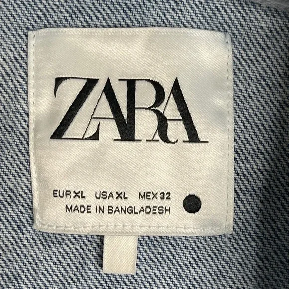 Zara Denim Dress Womens XL Blue Sleeveless Western Classic Button‎ Front - Picture 3 of 10